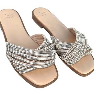 🎯 TARGET A New Day Silver Rhinestone Slide Sandals 🎯